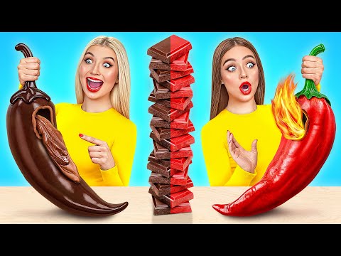 Real Food vs Chocolate Food Challenge | Funny Kitchen War by Choco DO