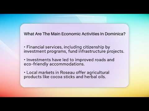 What Are The Main Economic Activities In Dominica? - The Caribbean Expert